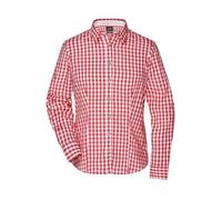 Ladies' Traditional Shirt Damen-Bluse und Herren-Hemd im klassischen Trachtenlook weiß/rot, Gr. XS