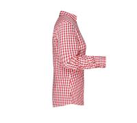 Ladies' Traditional Shirt Damen-Bluse und Herren-Hemd im klassischen Trachtenlook weiß/rot, Gr. M