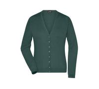 Ladies' V-Neck Cardigan Klassische Baumwoll-Strickjacke grün, Gr. XXL