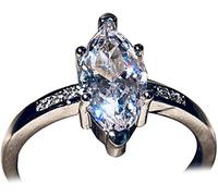 Lady Men’s RingGlitter Bridal Wedding Engagement Jewelry Marquise Cut Finger for Friendship , Love , Affection-Silver US 7 Nice processing