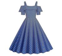 Lady Retro Polka Dot Swing Dress 50s 60s Rockabilly Cocktail Evening Party Dress PKJY15513S