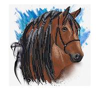 Ladybird Stickset Stallion Groom, Kreuzstich-Set ca. 30,5 x 30,5 cm, Komplett-Set für ein eckiges Stickbild, handwerkliches Hobby für Erwachsene und Kinder ab 8 Jahren