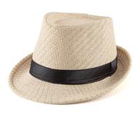 LADYBRO XL Sommer Strohhut für Herren Trilby-Hut für Strand, Reisen, Panama-Hüte 1920er Kurze Krempe 60cm