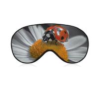 Ladybug Gänseblümchen-Schlafmaske für Damen und Herren, Seitenschläfer-Augenabdeckung mit verstellbarem Riemen, weich, atmungsaktiv, Verdunkelungsmaske, rutschfest, tiefer Schlaf, Reisezubehör