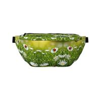 Ladybug Gürteltasche mit Gänseblümchen-Aufdruck, groß, für Damen, Herren, Reisen, Workout, Gürteltasche