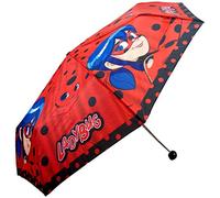 Ladybug Miraculous Mädchen Regenschirm, faltbar, Medium, Schwarz