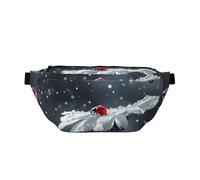 Ladybug On Daisy Flower Print Running Fanny Pack, Casual Lightweight Crossbody Waist Belt Hip Bag with Adjustable Strap