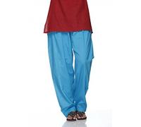 Ladyline Damen Salwar Hose mit Kordelzug indisches Yoga Gr. 48, blau