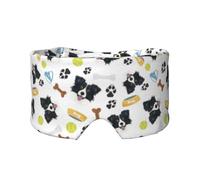 Lächelnder Hund Border Collie, Vollständige Augenabdeckungen, lichtblockierende Augenmaske, Schlafaugen- und Ohrenschützer