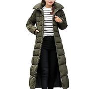 LAEMILIA Damen Winter Jacken Lang, Warm Daunenmantel mit Kapuze, Verdickt Übergangsjacke Maxi Parka Jacke Kunstpelz Gürtel Langarm Steppjacke Outwear Damenmantel