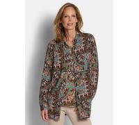 Hemdbluse GOLDNER "Blusenshirt mit stilvollem Muster-Mix", Damen, Gr. 44, bunt (bunt, gemustert), Obermaterial: 100% Viskose CV., figurumspielend, Blusen Hemdbluse, verrdeckte Knopfleiste (95268009-44