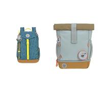 LÄSSIG 1203023400 Kinder Wanderrucksack Kinderrucksack Ausflug & Kindergartenrucksack Kinderrucksack Rolltop mit Brustgurt wasserabweisend, 11 Liter/Mini Rolltop Backpack Nature Hellblau