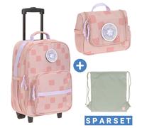 Lässig 2-tlg. Reise-Set Trolley + Washbag - Pattern Party - Rose