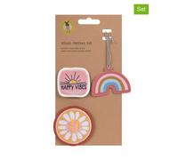 LÄSSIG Anhänger und Patches Set (3 Stk.) mit Druckknopf/School Patches Set Happy