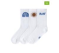 Lässig 3er-Set: Socken "Little Gang Run" in Weiß - Größe 19-22 | Babysocken Strumpfhosen