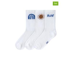 Lässig 3er-Set: Socken "Little Gang Run" in Weiß - Größe 23-26 | Babysocken Strumpfhosen