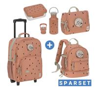 Lässig 5-tlg. Reise-Set - inkl. Trolley + Washbag + Rucksack + Lunchbox + Trinkflasche - Happy Prints - Caramel