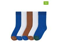LÄSSIG Kinder Socken 5er Pack Little Gang blau weiß karamell - Junge,Mädchen - Gr. 19/22