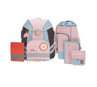 LÄSSIG Flexy Unique Schulranzen-Set 7tlg Rose/Blue/Black