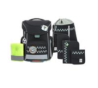 LÄSSIG 7-teiliges Schulranzen Set Kinder/School Set Slim Unique Black
