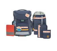 LÄSSIG 7-teiliges Schulranzen Set Kinder/School Set Slim Unique Navy