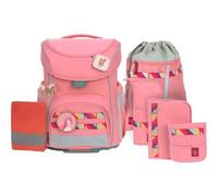 LÄSSIG 7-teiliges Schulranzen Set Kinder/School Set Slim Unique pink