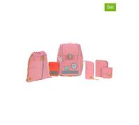LÄSSIG 7-teiliges Schulranzen Set Kinder/School Set Boxy Unique Pink