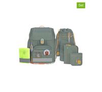 LÄSSIG 7-teiliges Schulranzen Set Kinder/School Set Boxy Unique Letters Green