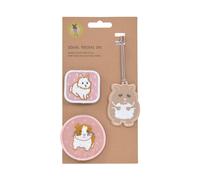 Lässig Schulranzen-Patches Cuddly Pet – Anhänger & Patches Set, 3er-Set mit Druckknopf