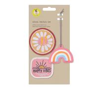 LÄSSIG Anhänger und Patches Set (3 Stk.) mit Druckknopf/School Patches Set Happy