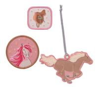 LÄSSIG Anhänger und Patches Set (3 Stk.) mit Druckknopf/School Patches Set Horse pink