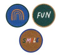 LÄSSIG Anhänger- und Patches-Set Little Gang – Smile/Fun – 3 Stk. mit Druckknopf