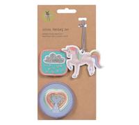 Lässig Anhänger & Patches Set School Unicorn Glitter – 3 Stk. mit Druckknopf