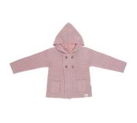 Lässig Baby Jacke - Knitted Hoodie GOTS, Garden Explorer aqua light pink 62-68 cm