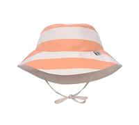 LÄSSIG Baby Kinder Sonnenhut Strandhut Sommerhut Sonnenschutz Kinderhut Babymütze wendbar atmungsaktiv UV-Schutz 80/Sun Protection Bucket Hat Block Stripes milky/peach, 03-06 Monate, Größe: 43/45