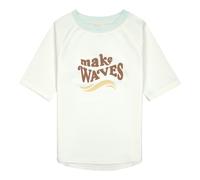 Lässig Bade-T-Shirt mit UV-Schutz Welle 92 weiß/braun