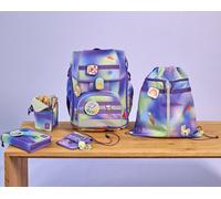 LÄSSIG Boxy Unique Schulranzen-Set 7tlg Gradient Green/Purpl