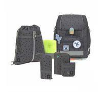 LÄSSIG 7-teiliges Schulranzen Set Kinder/School Set Boxy Unique Speckles anthracite