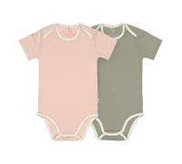 Lässig Cozy Colors Baby Kurzarm-Body aus Bio Baumwolle, 2er Pack 74/80 Powder Pink/Olive