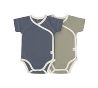 Lässig Cozy Colors Baby-Wickelbody Kurzarm aus Bio Baumwolle, 2er Pack 50/56 Blue/Olive