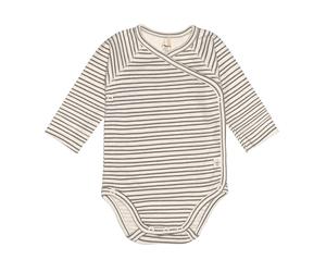 Lässig Cozy Colors Baby-Wickelbody Langarm aus Bio Baumwolle 62/68 Striped Grey/Anthracite