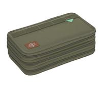 LÄSSIG Federmäppchen befüllt 20-teilig/School Triple Pencil Case Unique Olive