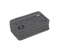 LÄSSIG Federmäppchen befüllt 20-teilig / School Triple Pencil Case Unique Speckles Anthracite