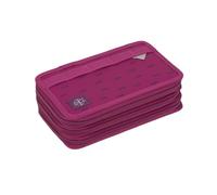 LÄSSIG Federmäppchen befüllt 20-teilig / School Triple Pencil Case Unique Speckles Berry