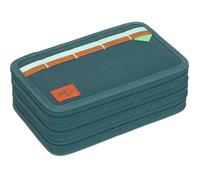 LÄSSIG Federmäppchen Unique School Triple Pencil Case Slim Dark Green dunkelgrün