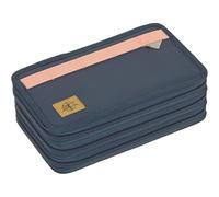 LÄSSIG Federmäppchen Unique School Triple Pencil Case Unique Dark Blue dunkelblau