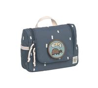 LÄSSIG Kinder Kulturtasche Waschbeutel Waschtasche Kulturbeutel zum Hängen/Mini Washbag Happy Prints Dunkelblau