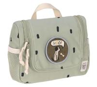 LÄSSIG Kinder Kulturtasche Waschbeutel Waschtasche Kulturbeutel zum Hängen/Mini Washbag Happy Prints Oliv