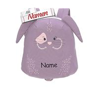 LÄSSIG Kinder Rucksack mit Namen personalisiert, Kleiner Kinderrucksack für Kindergarten Kita, Mini Kindergartenrucksack, Kindergartentasche 3,5 Liter (Bunny/Hase)
