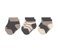 LÄSSIG Kinder Sneaker Socken 3er Set/ Anthrazit-Taupe Größe 12-14